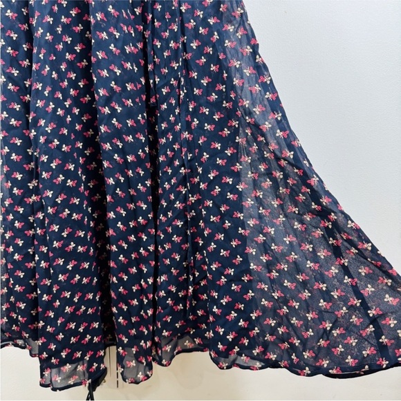 Reformation Dark navy with florals midi wrap dress NWT - Picture 10 of 14